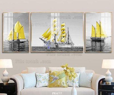 File gốc File tranh hiện đại pha lê gương FK477 (in tráng gương) ốp tường