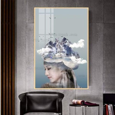 File tranh File tranh hiện đại pha lê gương FK490 (bản gốc) treo quán cafe