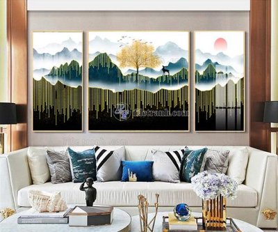 File tranh File tranh hiện đại pha lê gương FT004 (gốc) in vải canvas