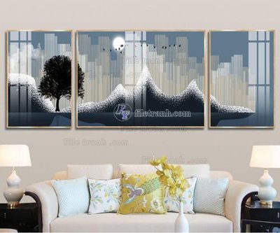 File tranh File tranh hiện đại pha lê gương FT022 (bản gốc) in lụa dán tường