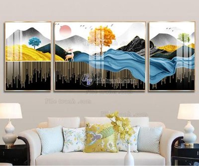 File PSD File tranh hiện đại pha lê gương FT057 (bản gốc) đã tách nền