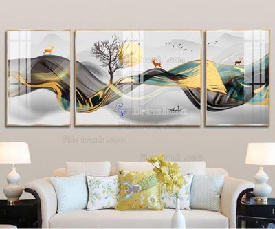 File tranh File tranh hiện đại pha lê gương FT088 (gốc) chủ đề thiên nhiên