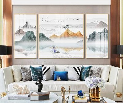 File in lụa File tranh hiện đại pha lê gương FT092 (phong cảnh) File tranh hiện đại pha lê gương FT092
