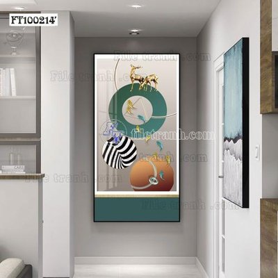 Tải file File tranh hiện đại pha lê gương FT100214 (gốc) chủ đề hoa sen