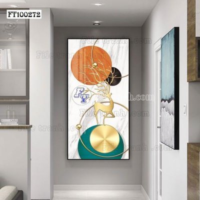 File gốc File tranh hiện đại pha lê gương FT100272 (in lụa) tranh mã đáo