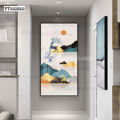 File tranh File tranh hiện đại pha lê gương FT100289 (bản gốc) in lụa 5D