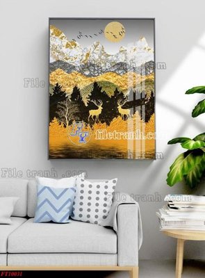 File in trần File tranh bộ hiện đại FT10031 (file gốc) phong thủy