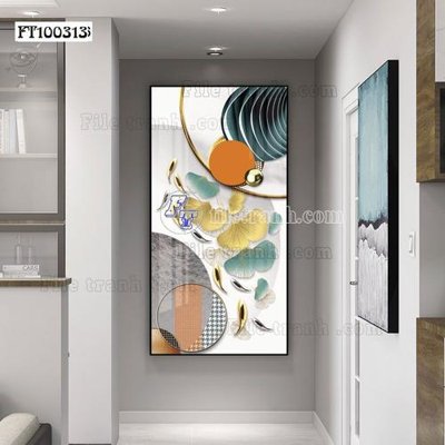File in lụa File tranh hiện đại pha lê gương FT100313 (chất lượng cao) File tranh hiện đại pha lê gương FT100313