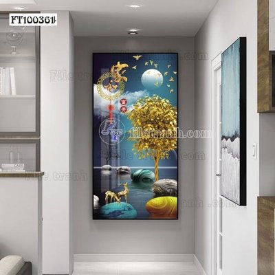 File gốc in ấn File tranh hiện đại pha lê gương FT100361 độ phân giải cao