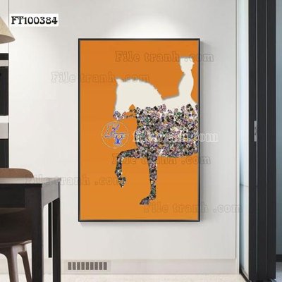 File tranh File tranh hiện đại pha lê gương FT100384 (bản gốc) in lụa 3D