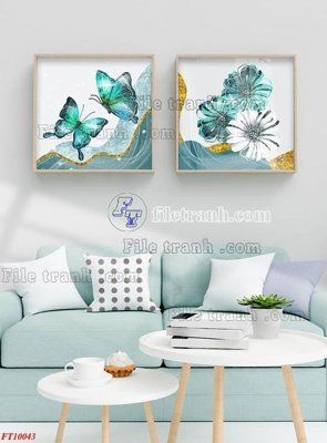 File tranh File tranh bộ hiện đại FT10043 (bản gốc) in lụa dán tường