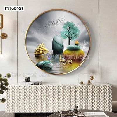 File PSD in ấn File tranh hiện đại pha lê gương FT100451 (chất lượng cao)