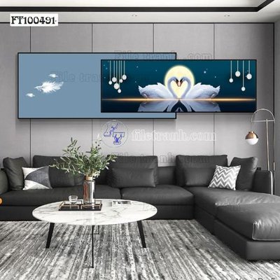 Hình ảnh file gốc in trần nhà File tranh hiện đại pha lê gương FT100491