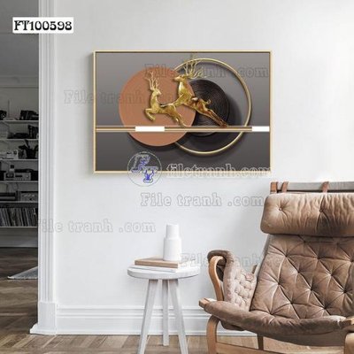 File in mica File tranh hiện đại pha lê gương FT100598 (bản gốc) sắc sảo