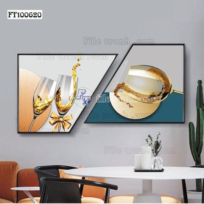 File in lụa File tranh hiện đại pha lê gương FT100620 (hoa văn) File tranh hiện đại pha lê gương FT100620
