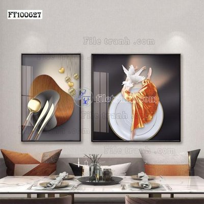 File tranh in tráng gương File tranh hiện đại pha lê gương FT100627 (siêu nét)