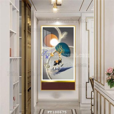 File tranh File tranh hiện đại pha lê gương FT100675 (bản gốc) in lụa 5D