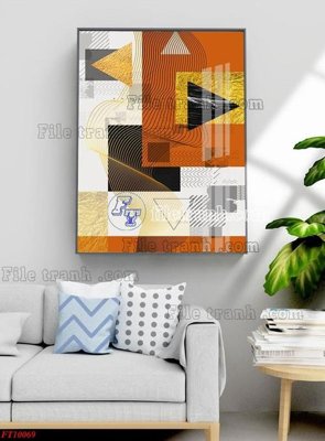 Ảnh gốc File tranh bộ hiện đại FT10069 (độ nét cao) in mica