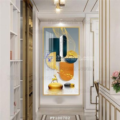 File tranh gốc File tranh hiện đại pha lê gương FT100702 chủ đề hiện đại