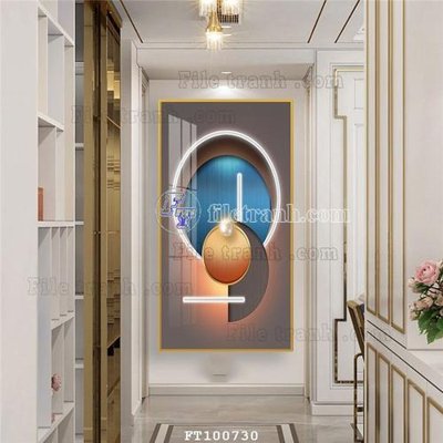 File in mica File tranh hiện đại pha lê gương FT100730 (bản gốc) làm vách ngăn