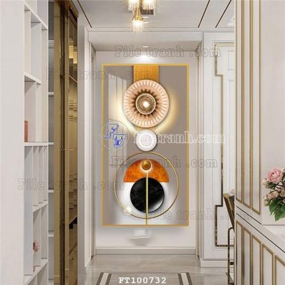 File in lụa File tranh hiện đại pha lê gương FT100732 (hoa văn) File tranh hiện đại pha lê gương FT100732