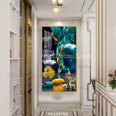 File PSD File tranh hiện đại pha lê gương FT100750 (bản gốc) cho nhà in