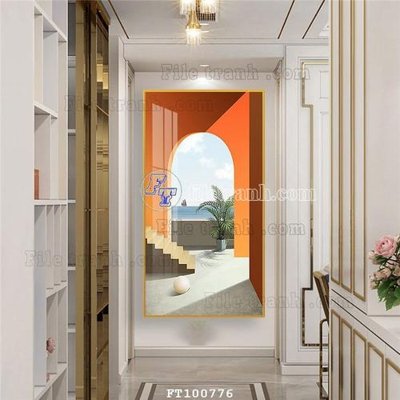 File in lụa File tranh hiện đại pha lê gương FT100776 (phong cảnh) File tranh hiện đại pha lê gương FT100776