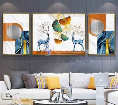 File tranh File tranh hiện đại pha lê gương FT100805 (bản gốc) in lụa dán tường