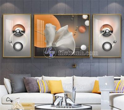 File gốc File tranh hiện đại pha lê gương FT100882 (in lụa) hoa văn cổ điển