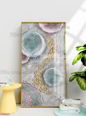 File in trần File tranh bộ hiện đại FT10125 (file gốc) hoa văn 3D