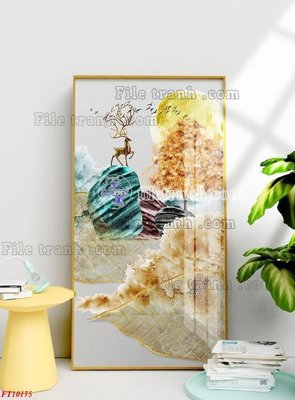 File gốc File tranh bộ hiện đại FT10175 (in tráng gương) nghệ thuật