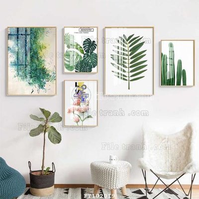 Hình ảnh file gốc File tranh hiện đại pha lê gương FT102019 cho in UV