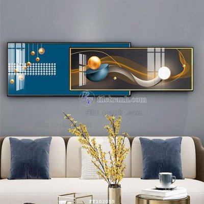 File in lụa File tranh hiện đại pha lê gương FT102055 (phong cảnh) File tranh hiện đại pha lê gương FT102055