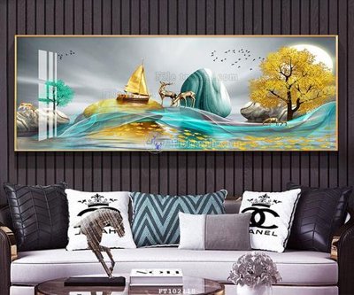 File tranh PSD File tranh hiện đại pha lê gương FT102118 chất lượng cao