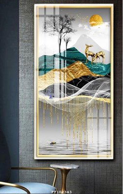 File in trần File tranh hiện đại pha lê gương FT102343 (bản gốc 3D) sống động