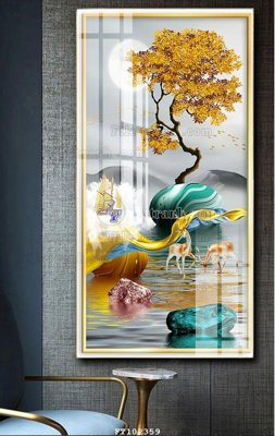 Tải file PSD File tranh hiện đại pha lê gương FT102359 (nguyên layer) để in