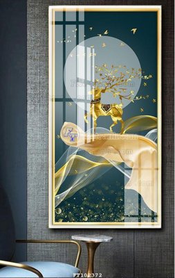 File tranh File tranh hiện đại pha lê gương FT102372 (bản gốc) in lụa 5D