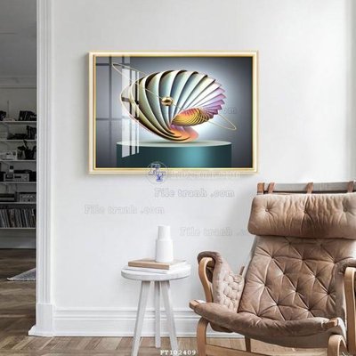 Hình ảnh file gốc in trần nhà File tranh hiện đại pha lê gương FT102409