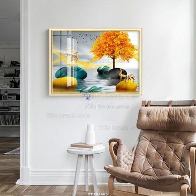 File in trần File tranh hiện đại pha lê gương FT102465 (file gốc) phong thủy