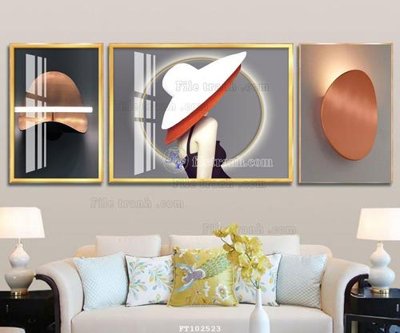 File gốc File tranh hiện đại pha lê gương FT102523 (in lụa) họa tiết 3D