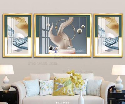 File in mica File tranh hiện đại pha lê gương FT102550 (bản gốc) làm vách ngăn