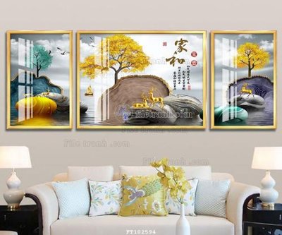 Download file gốc File tranh hiện đại pha lê gương FT102594 (in lụa) tranh 3D