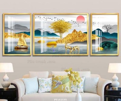 File gốc File tranh hiện đại pha lê gương FT102595 (in mica) trang trí