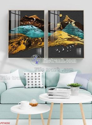 File gốc File tranh bộ hiện đại FT10281 (in lụa) chi tiết cao