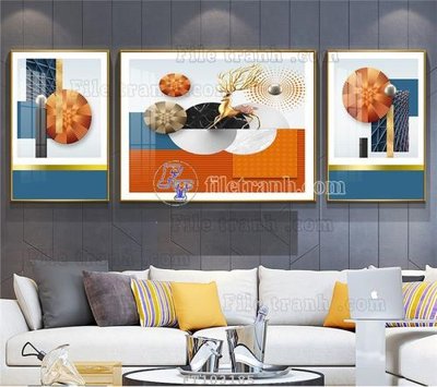 File tranh File tranh hiện đại pha lê gương FT103185 (bản gốc) in lụa dán tường