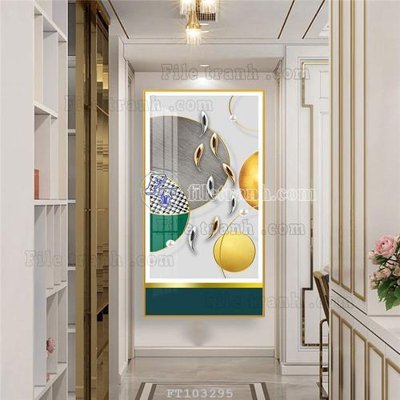 File in trần File tranh hiện đại pha lê gương FT103295 (bản gốc 3D) sống động