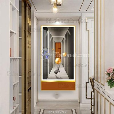 Tải file File tranh hiện đại pha lê gương FT103297 (gốc) chủ đề phong thủy