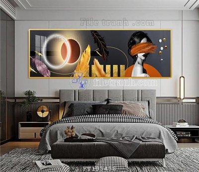 File tranh File tranh hiện đại pha lê gương FT103458 (bản gốc) treo quán cafe