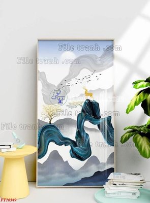 File tranh in trần 3D File tranh bộ hiện đại FT10349 (ảnh gốc)