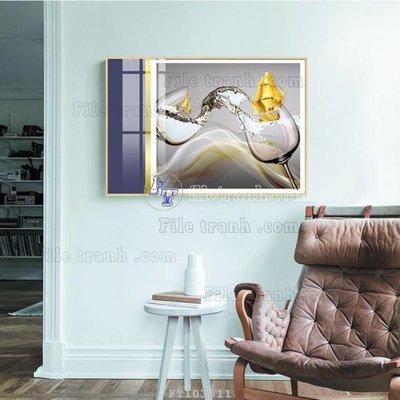 File gốc File tranh hiện đại pha lê gương FT103511 (in lụa) họa tiết 3D
